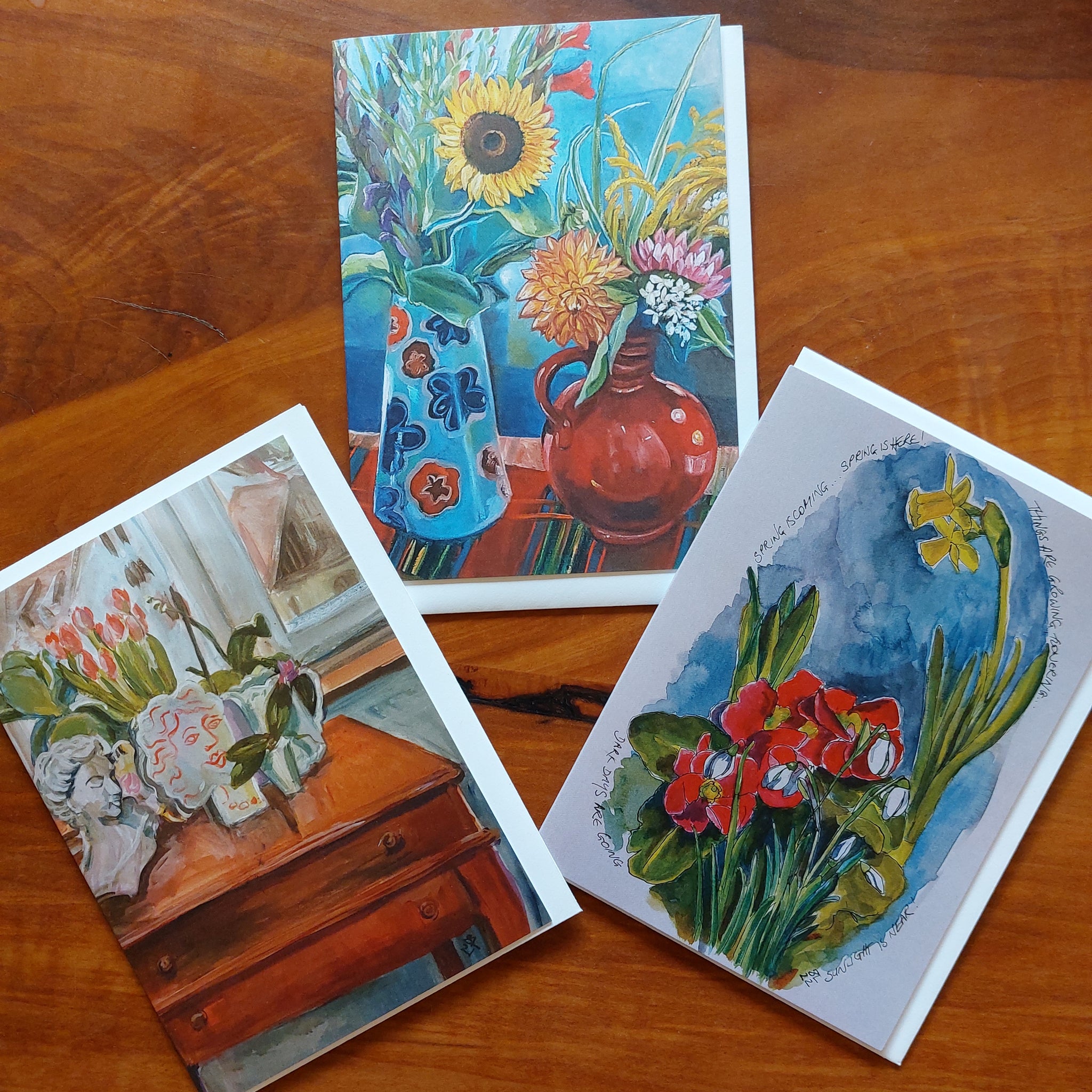 Cards, set of 3: Spring & Summer blooms